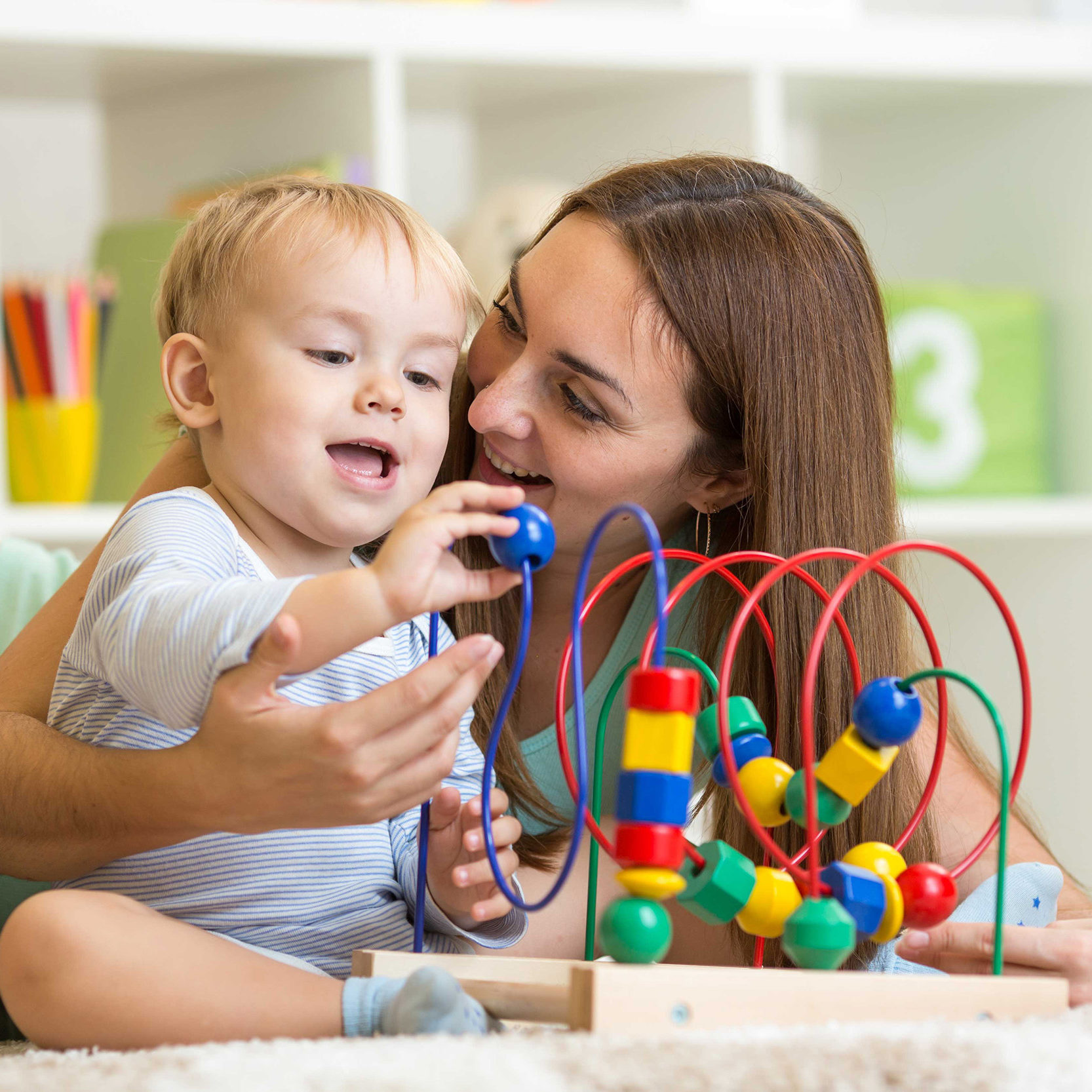 Mom and child playing 